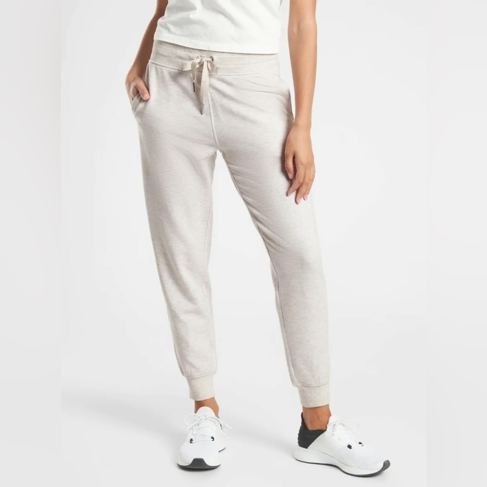 Athleta Balance Toasted Brown Heather Grey Cream Soft Joggers or Pants Size XS